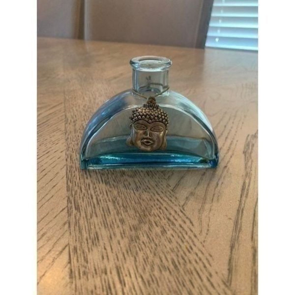 Buddha Charm Blue Glass Reed Oil Diffuser 3.5" Tall
